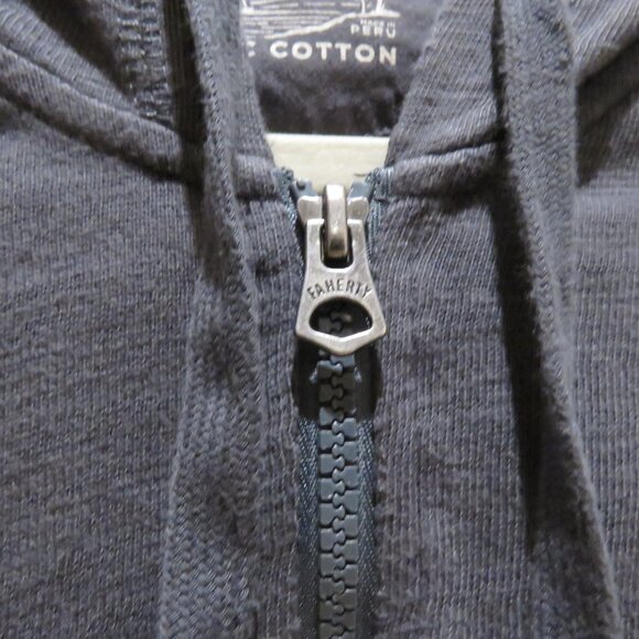 FAHERTY Sunwashed Slub Cotton Zip-Up Hoodie in Gray Casual Normcore Travel M - Picture 8 of 15